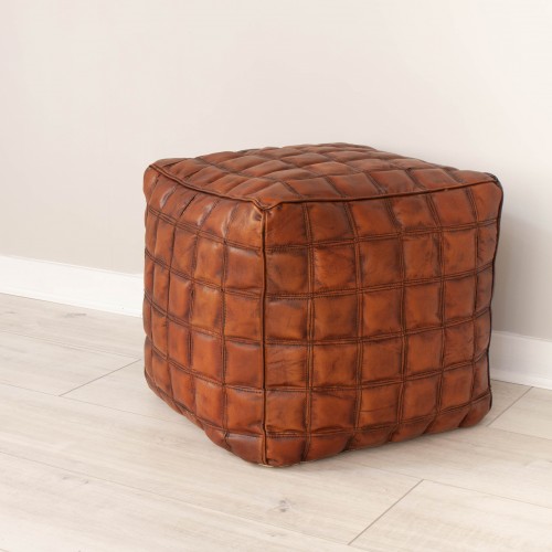 2 ajay 001 Checked Pouffe