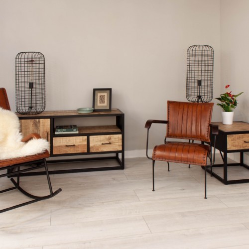 6 mansa collection Leather Rocking Chair