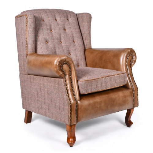 Leather and Tweed Chair Chair