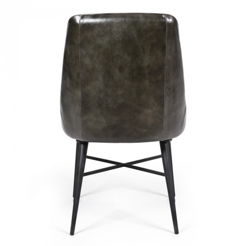 patchwork leather dining chair - grey Grey Dining Chair