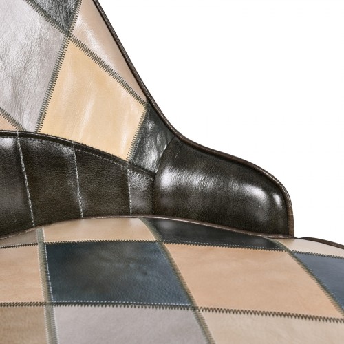patchwork leather dining chair - grey Grey Dining Chair