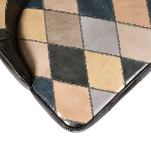 patchwork leather dining chair - grey Grey Dining Chair