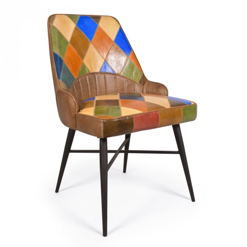 Patchwork leather dining chair - Bright Dinging Chair Brights
