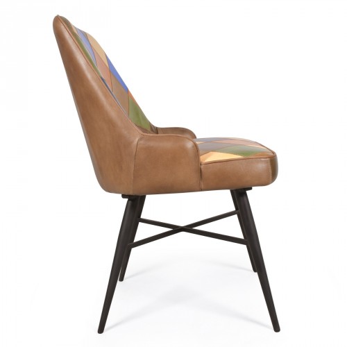 Patchwork leather dining chair - Bright Dinging Chair Brights