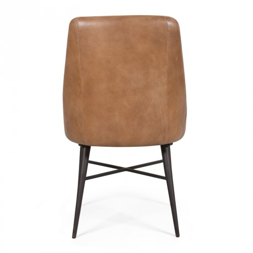 Plain back of a Patchwork leather dining chair Dinging Chair Brights