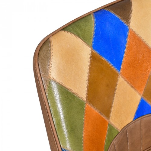 Patchwork leather dining chair - Bright Dinging Chair Brights