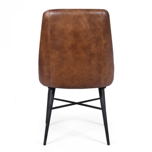 PATCHWORK LEATHER DINING CHAIR BROWNS Brown Dining Chair