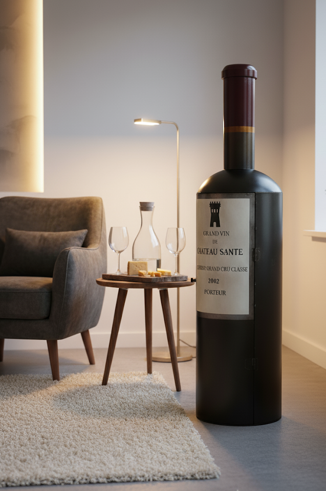 Wine Bottle - Green / Red 